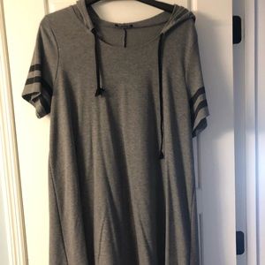 Grey hooded dress